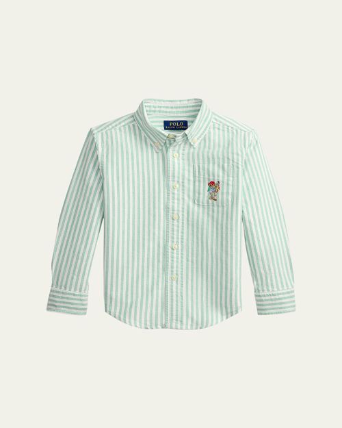 Boy's Polo Bear Cotton Oxford Shirt