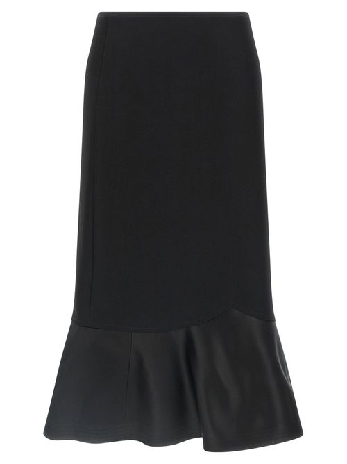 Virgin Wool Flared Skirt — Black