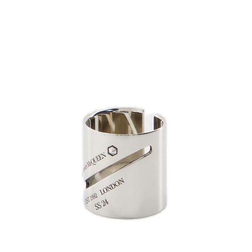 Alexander McQueen Logo Engraved Identity Tag Ring
