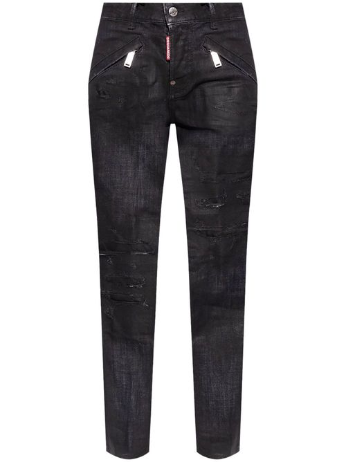 Distressed-effect jeans - Black