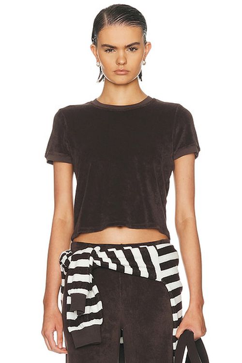 Suzie Kondi Carpi Terry Tee in Truffle - Chocolate. XS also in