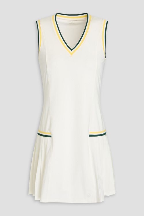Pleated stretch tennis dress - White - XL