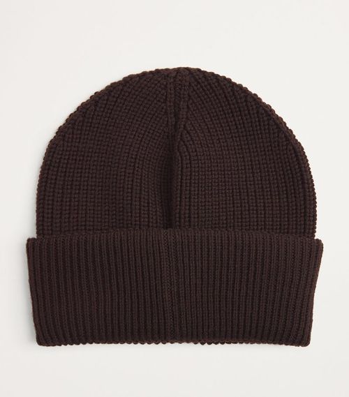 Wool Ribbed Logo Beanie