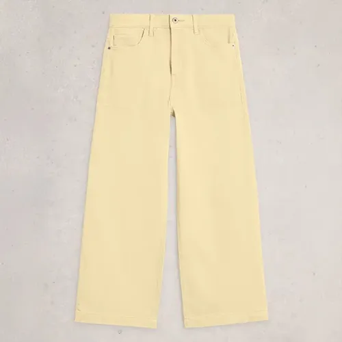 White Stuff Tia Wide Leg Crop Jeans Light Yellow