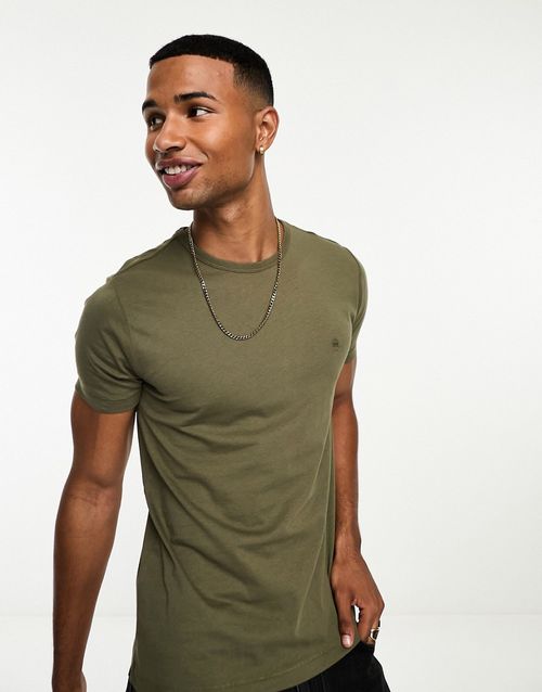 Crew neck t-shirt in khaki-Green