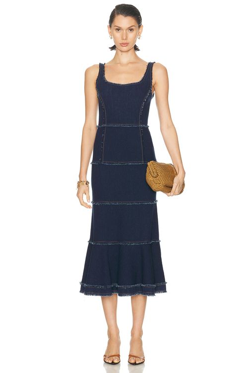 Alexis Stefania Dress in Denim - Blue. XS also in