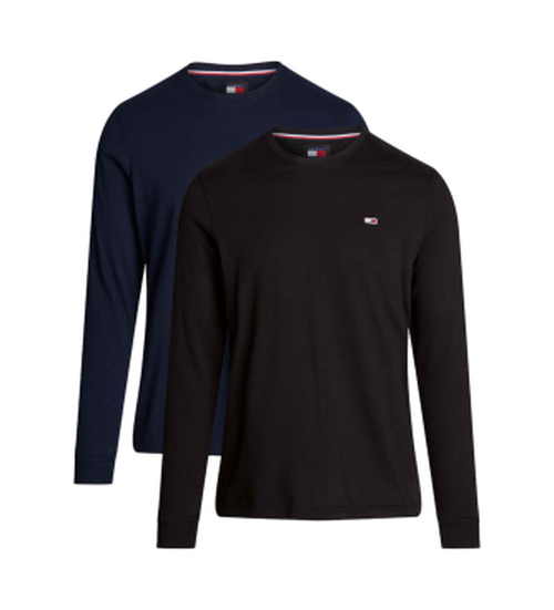 Tommy Jeans for man. DM0DM20731 Set of 2 Reg maribno T-shirts, black (M), Casual, Long sleeve, Organic Cotton, Sustainable, Navy