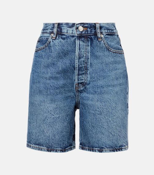 High-rise denim shorts