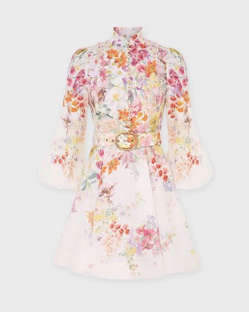 Zimmermann Dress Natura Buttoned Mini Pink 2