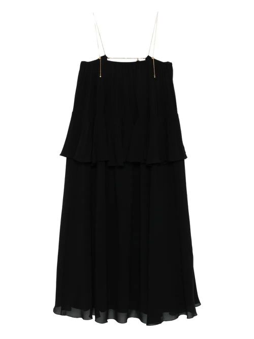 Sleeveless Long Dress In Silk Georgette