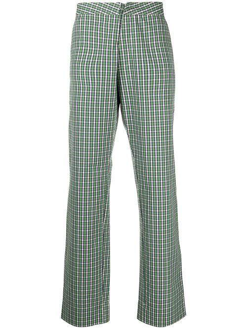 Royal check straight-leg trousers - Green