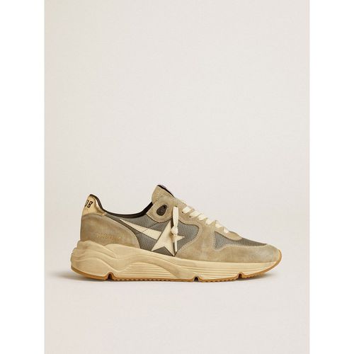 Golden Goose - Running Sole In Gray Suede With White Star And White Heel Tab, Man