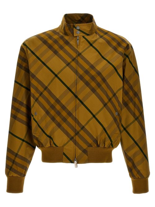 Check-Print Cotton Jacket — Yellow
