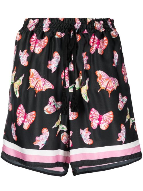 Butterfly-print shorts - Black