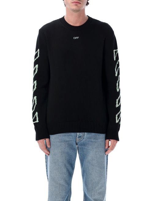 Minimal Graphic Knit Sweatshirt - Relaxed Fit, Size L