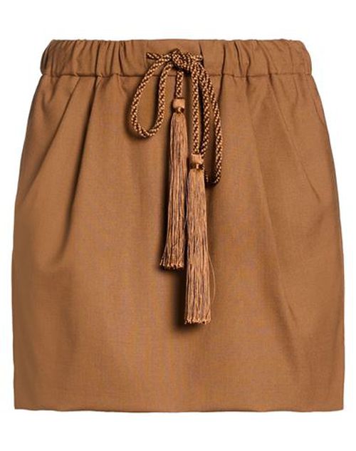 Woman Mini skirt Brown Size 2 Virgin Wool, Mohair wool, Silk