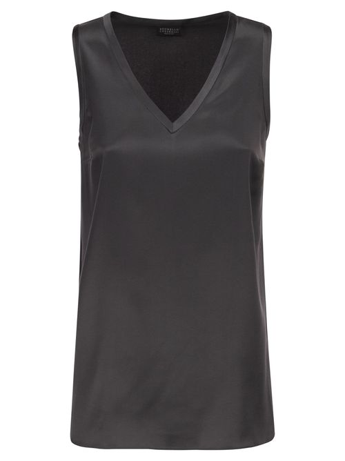 Stretch Silk Satin Top