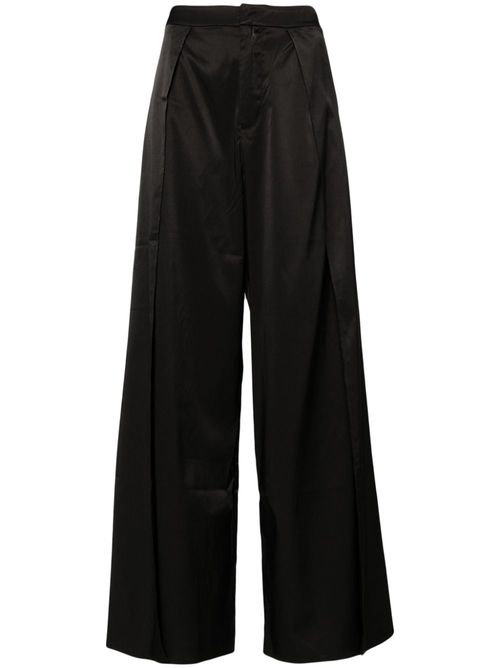 Wide-leg high-waist trousers - Black