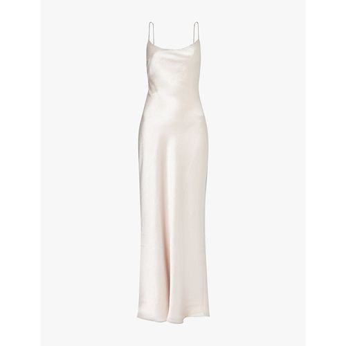 Womens Sand Alegra Criss-cross-shoulder-straps Woven Maxi Dress 12