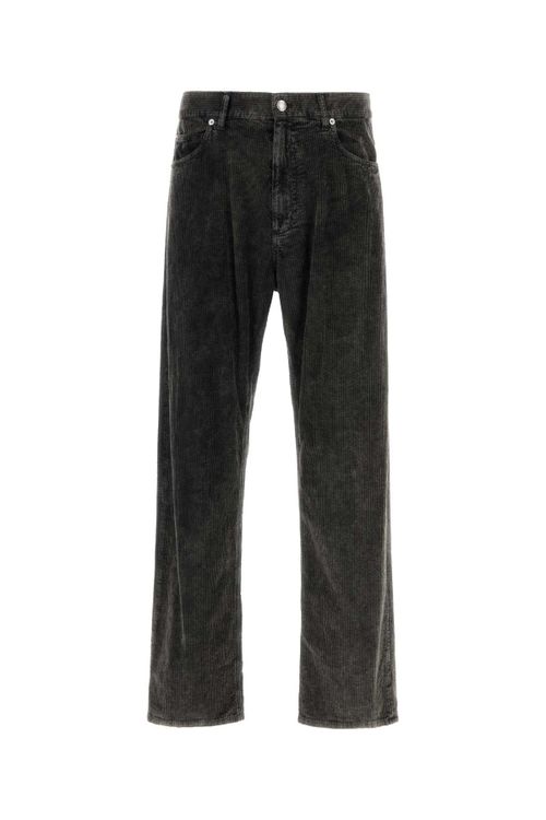 Cotton-Elastane Corduroy Trousers — Black