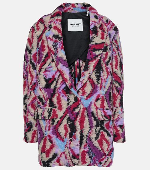 Intarsia wool-blend jacket