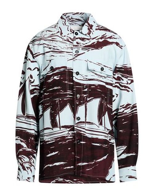 Man Shirt Burgundy Size 36 Viscose