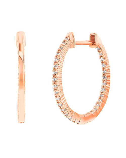 Suzy Levian 14K Rose Gold 0.75 Ct. Tw. Diamond Huggie Earrings