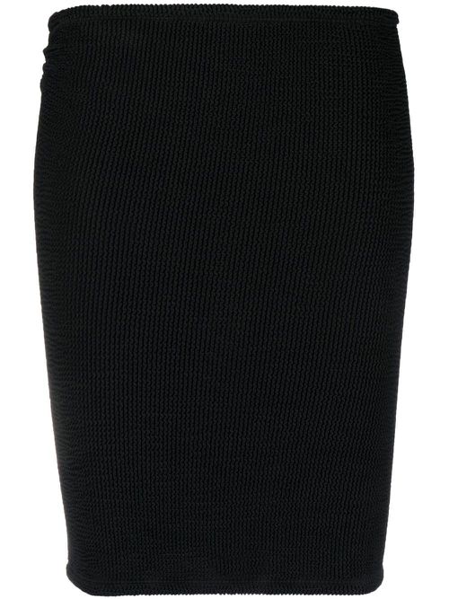 Crinkled-finish mini skirt - Black