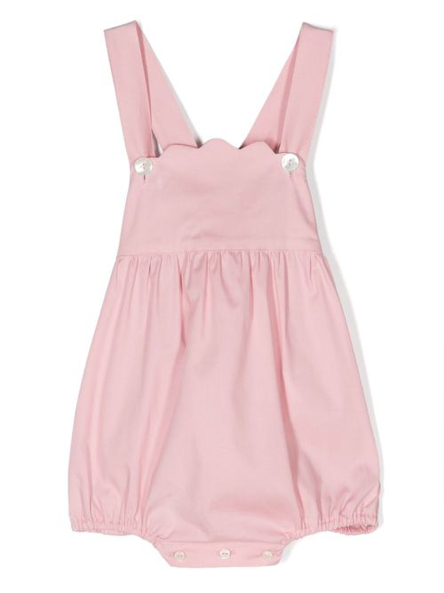 Scalloped cotton romper - Pink