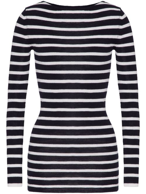 Striped intarsia-knit jumper - Black