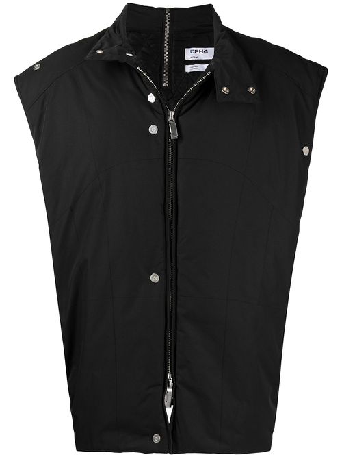 Oversized Asteroid padded vest jacket - Black
