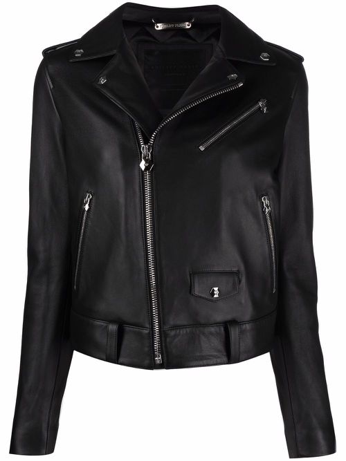 Leather biker jacket - Black