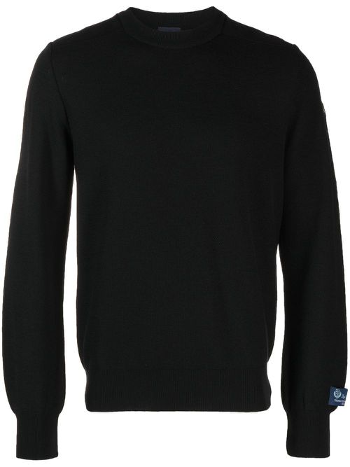 Round-neck knitted jumper - Black