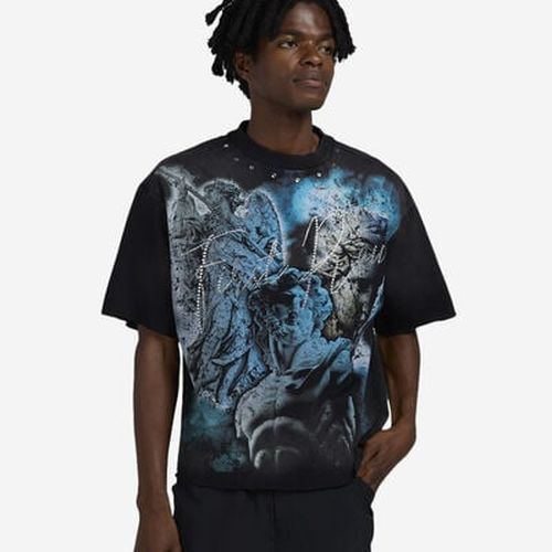 Men's Eternal Mythos Cropped T-Shirt in Black