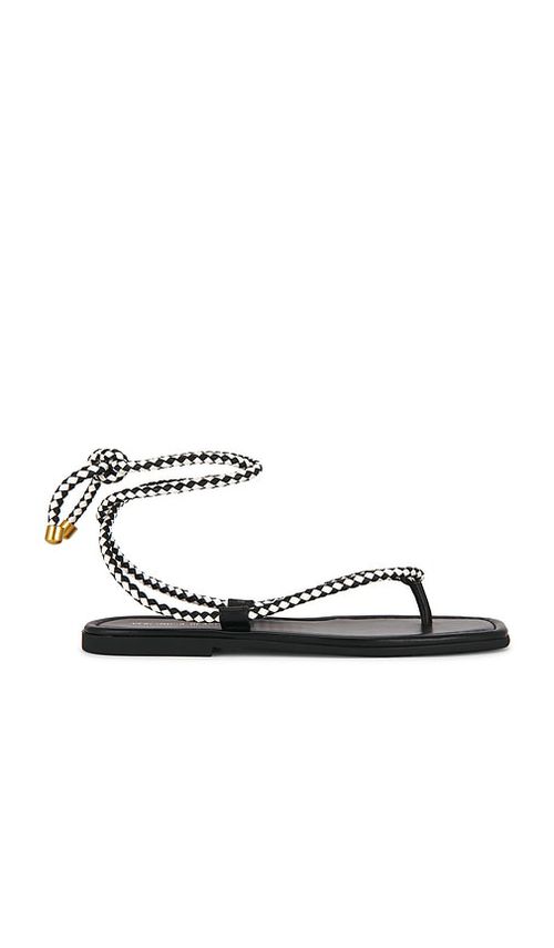 Veronica Beard Carmina Woven Cord Sandal in Black,White. 9. Also