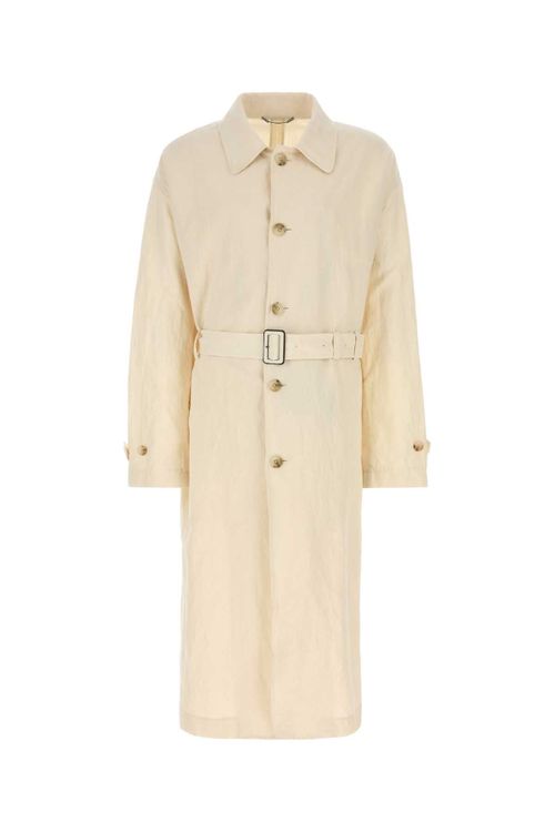 Cotton-Linen Trench Coat — Beige