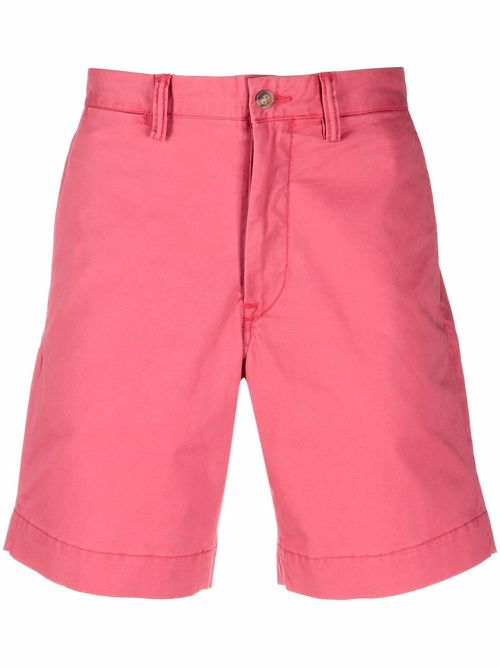 Four-pocket cotton chino shorts - Red