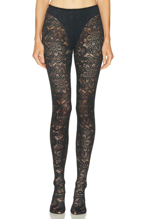 Beaufille Cassia Lace Stockings in Black - Black. XS also in S