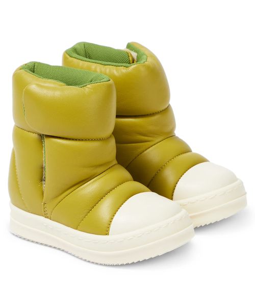 Puffer leather boots