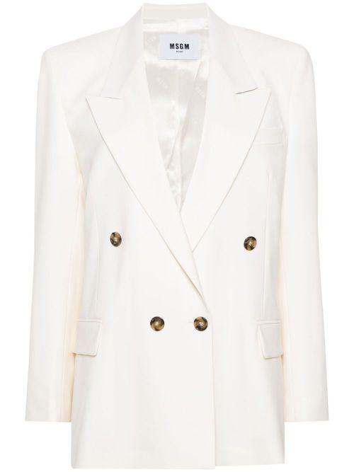 Double-breasted peak-lapels blazer - Neutrals