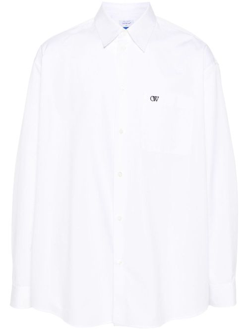Embroidered-logo cotton shirt