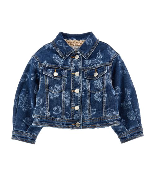 Floral Ruffle Denim Jacket