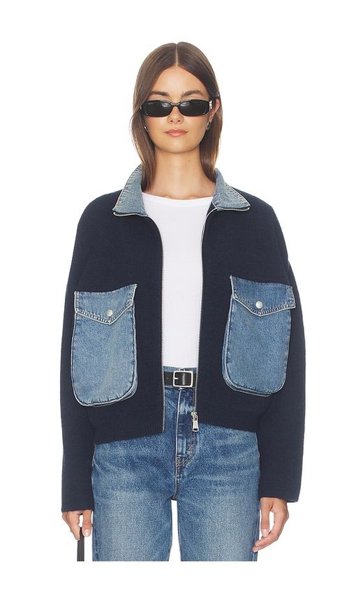 BLANKNYC Denim Track Jacket in Off The Clock. L also in