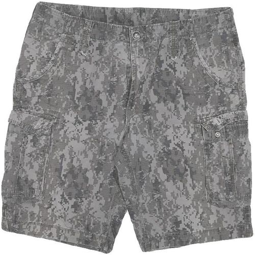 Mens Grey Casual Digital Camo Cargo Shorts L W38 Cotton Blend