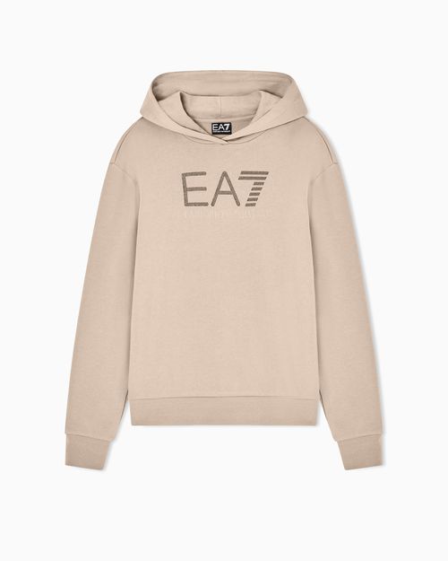 Stretch hooded sweatshirt with micro studs Logo Series
