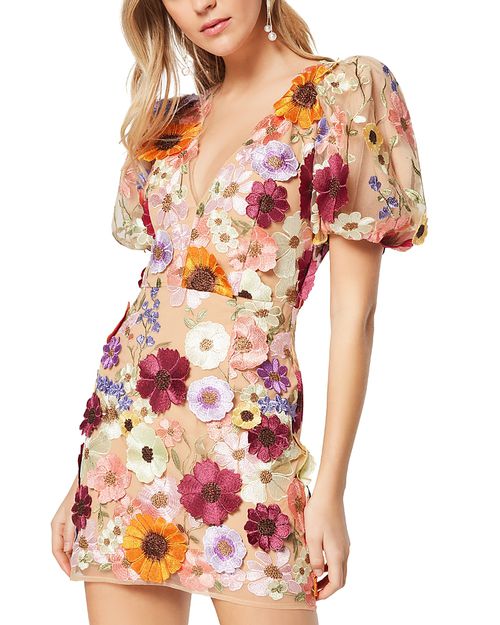 Rosalind Floral Applique Mini Dress