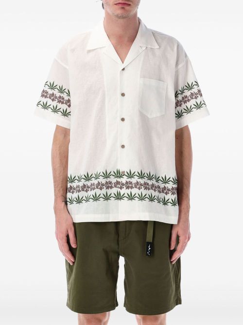 MANASTASH Manaloha leaf-print short-sleeve shirt - White