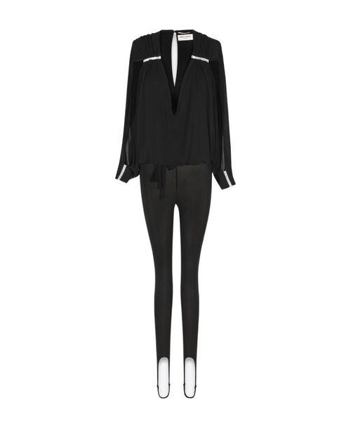 Open-sleeved catsuit in crepe jersey