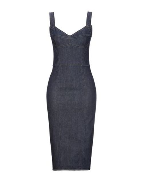 Dolce & gabbana Woman Midi dress Blue Size 0 Cotton, Polyamide, Elastane, Elastomultiester