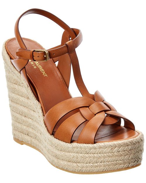 Tribute 85 Leather Espadrille Wedge Sandal
